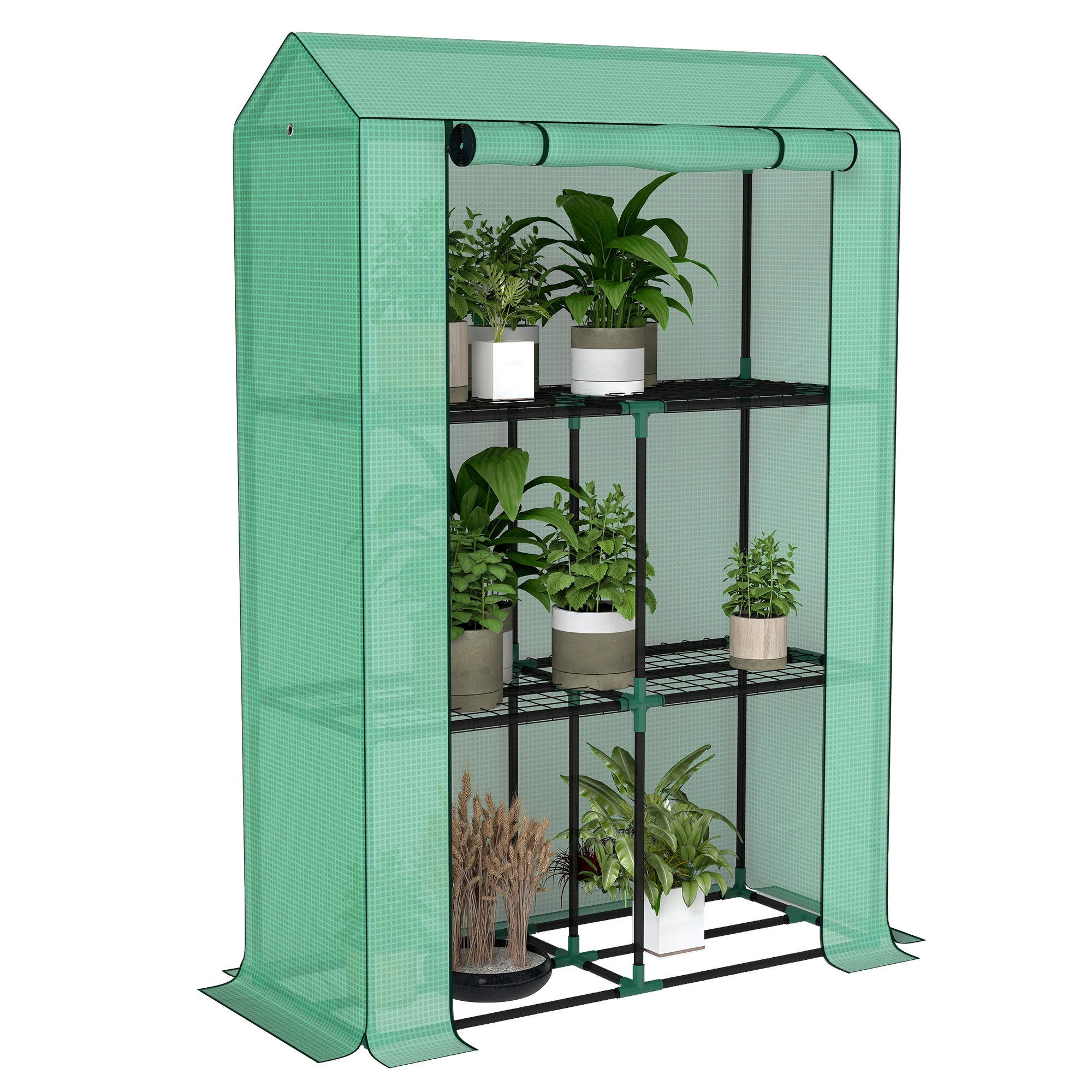 Serre de balcon à 3 niveaux pour légumes, avec porte enroulable à ...
