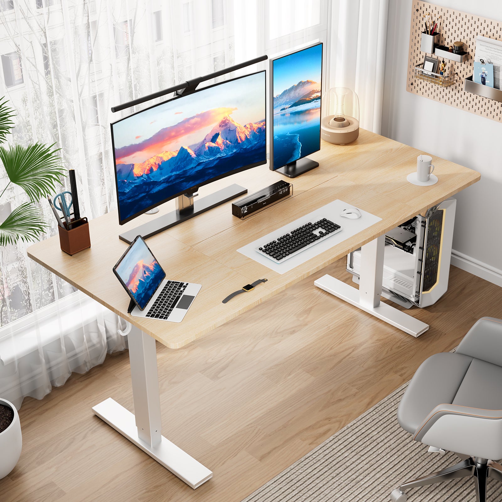 Bureau électrique réglable 80x160 cm,Hauteur 70-117 cm, Fonction mémoire, Rebond en cas de résistance, Mode économie d'énergie - 2