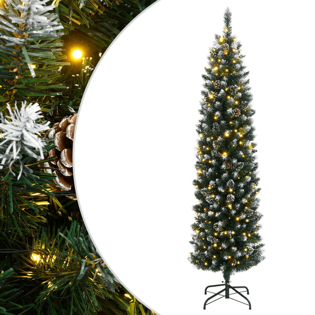 Albero di Natale artificiale con luci led integrate 210 cm