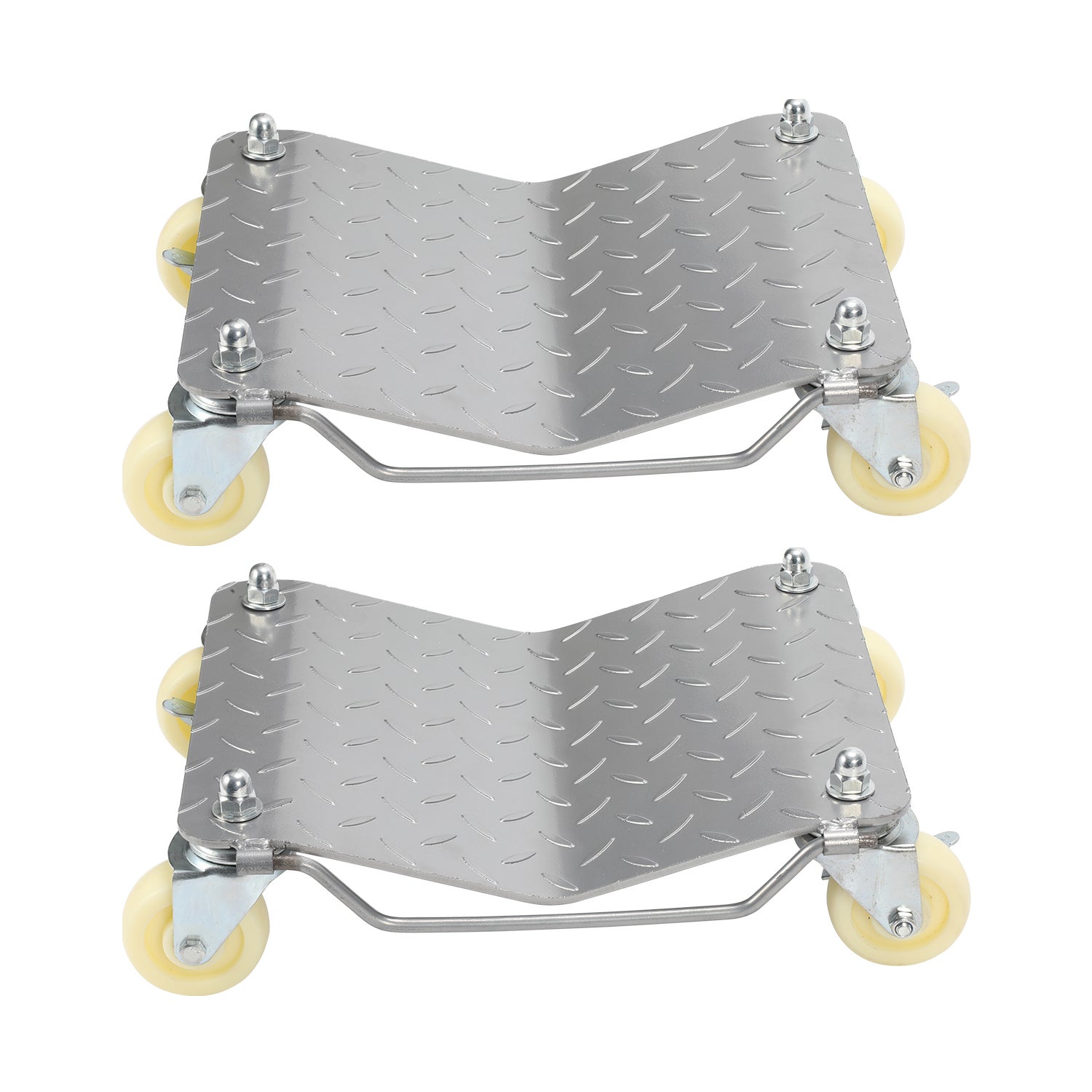 Chariot de manutention de voiture 2 pcs - surface acier antidérapante - max. 680 Kg