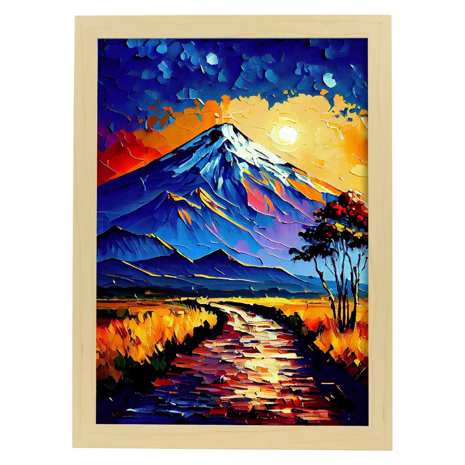 Nacnic poster de kilimanjaro en estilo pintura al óleo ilustraciones de monumentos en estilo fotográfico a todo color diseño y a3 marcos madera