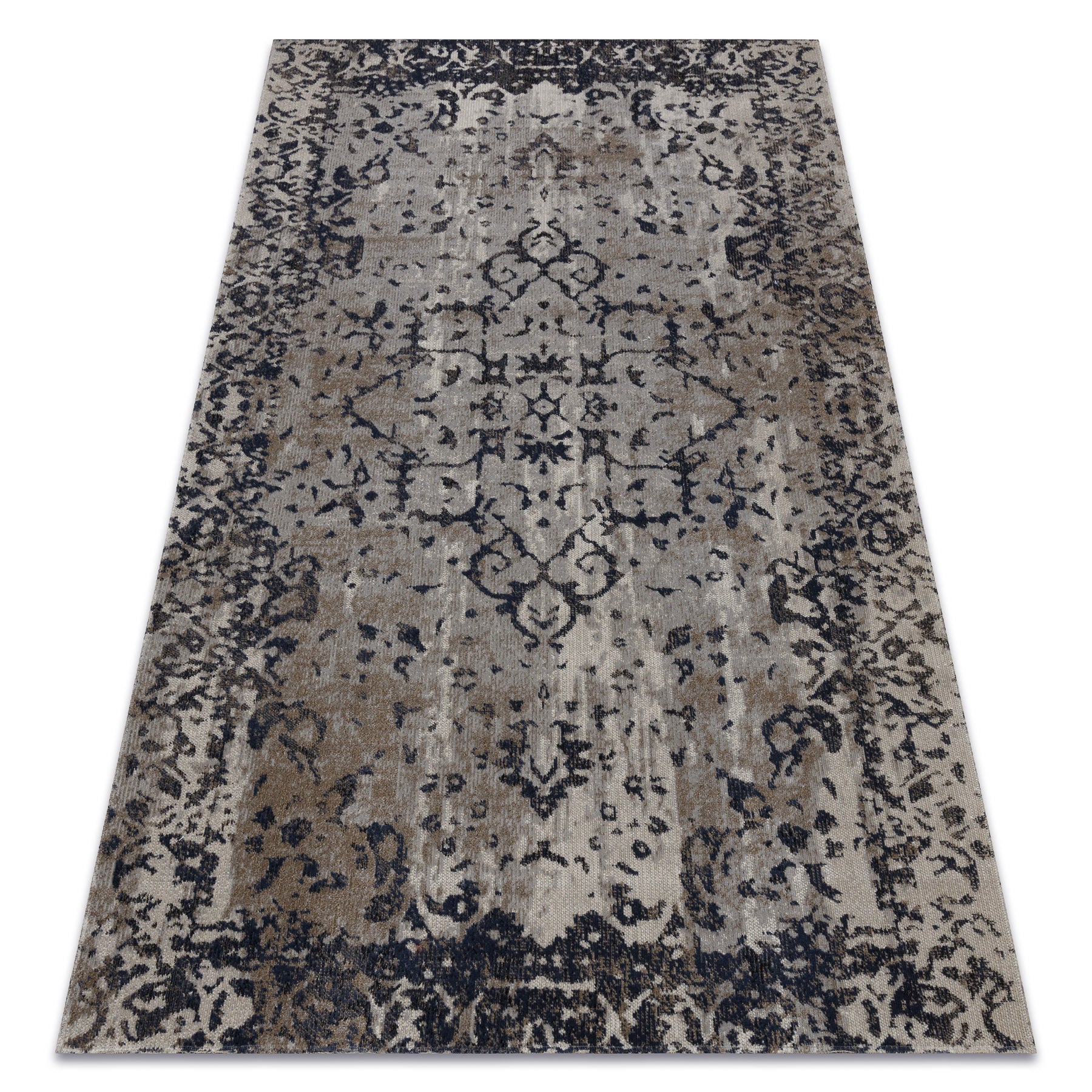 Dywan nowoczesny MUNDO E0681 ornament, ramka vintage outdoor beż / czarny 160x220 cm