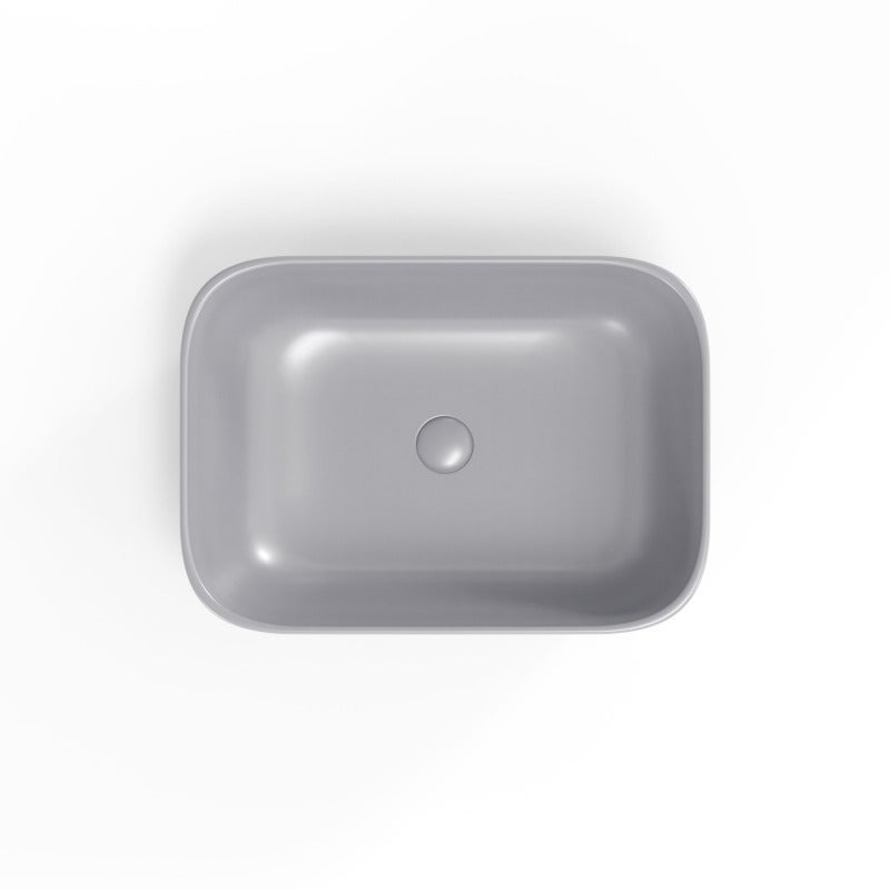 Infinitio Vasque à poser 45,5 x 32,5 x 13,5 cm, sans trop-plein, Gris mat (SATINF4532LGRM) - 3