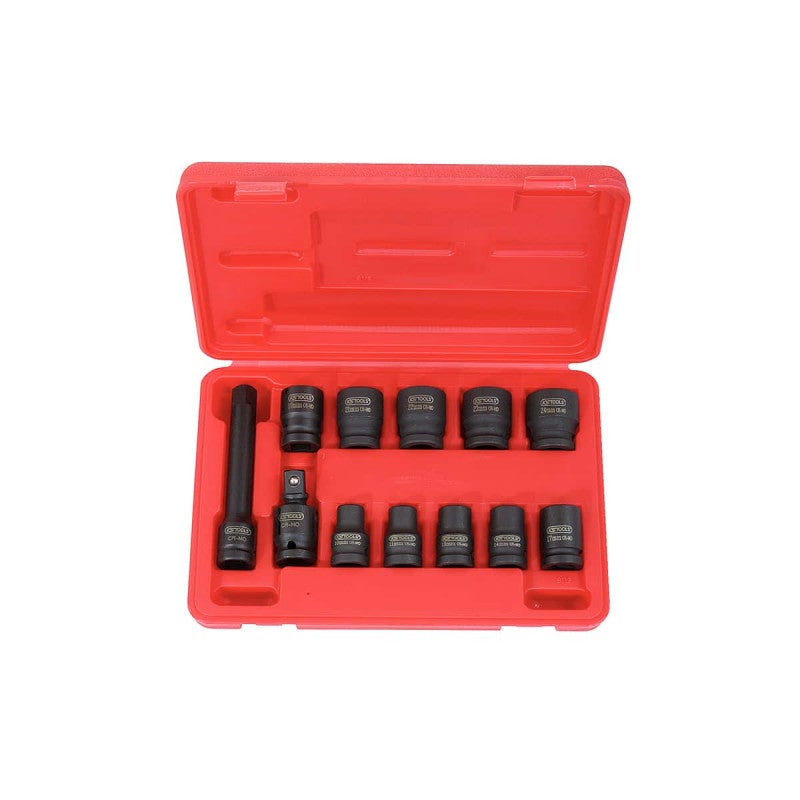 KS TOOLS Zestaw krótkich nasadek udarowych sześciokątnych 1/2" 12cz. - 515.0112