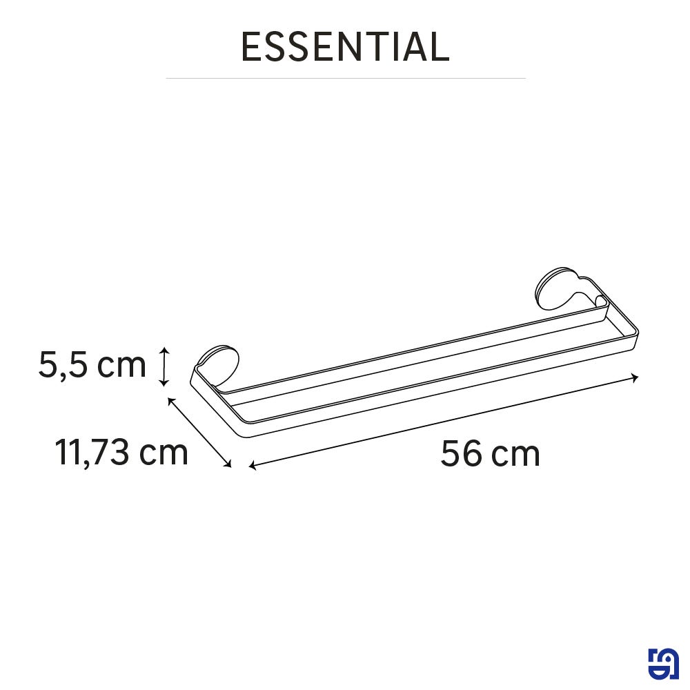 Portasciugamani da parete 2 barre cromato ESSENTIAL 50 cm - SENSEA - 5