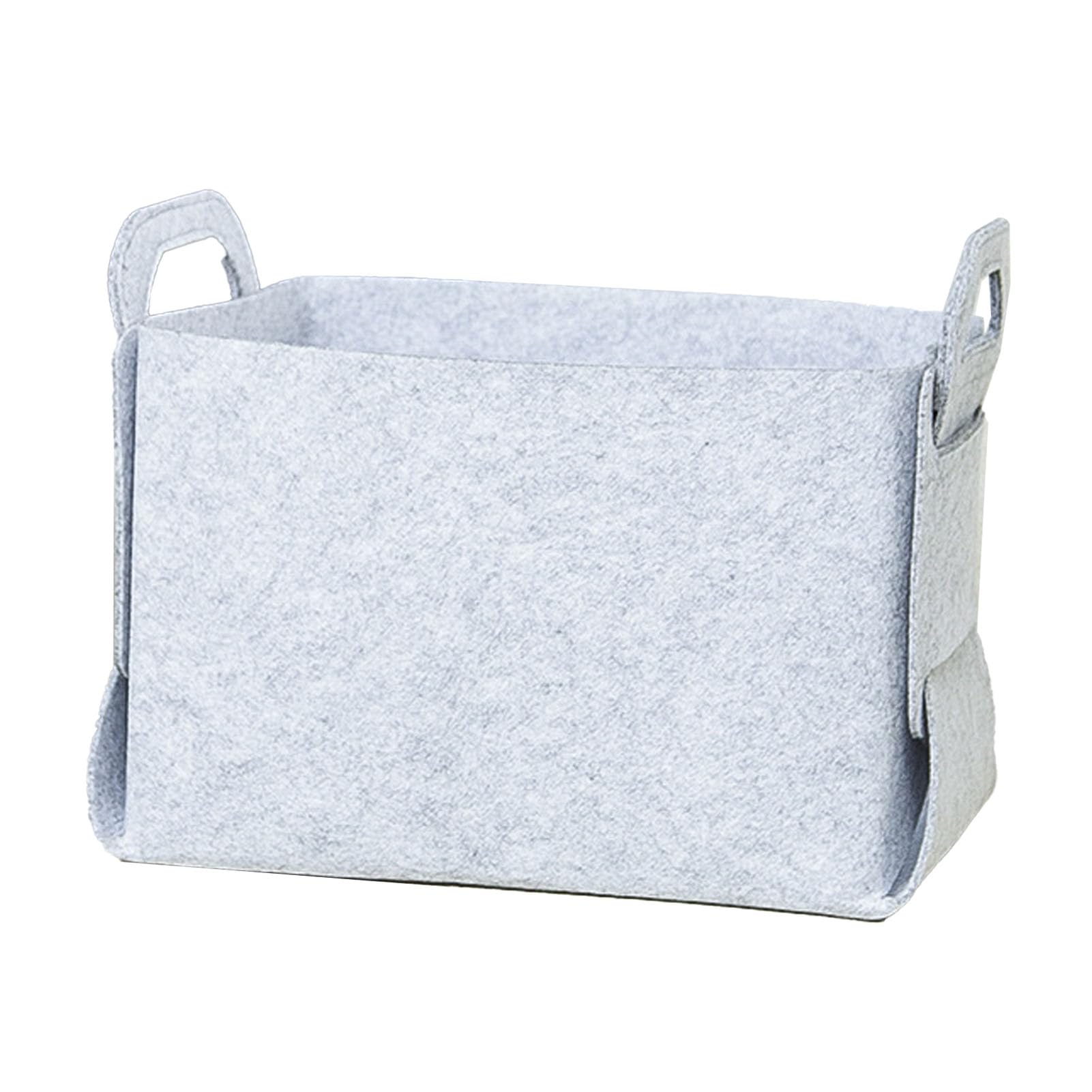Scatole Portaoggetti Pieghevoli In Feltro Con Maniglie - Organizer Da 38x26,5x24 Cm Per Scaffali E Armadi (Marrone)