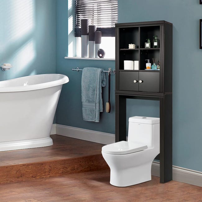 Mobile Da Bagno Salvaspazio 61x20x45 Cm - Con 2 Cassetti Laterali, Colore Bianco, Per Carta Igienica E Accessori - Foto 3