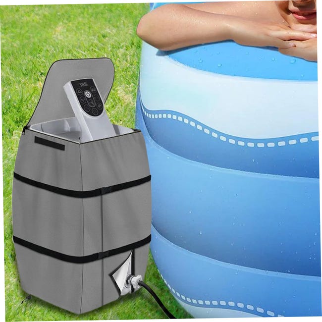 Copertura per pompa riscaldatore spa 43 x 38 x 54 cm - Protezione gonfiabile per riscaldatore acqua esterno - Resistente alle intemperie - Materiale argento 420D - Protezione dalle intemperie - Per es Copertura per pompa riscaldatore spa 43 x 38 x 54 cm - Protezione gonfiabile per riscaldatore acqua esterno - Resistente alle intemperie - Materiale argento 420D - Protezione dalle intemperie - Per es