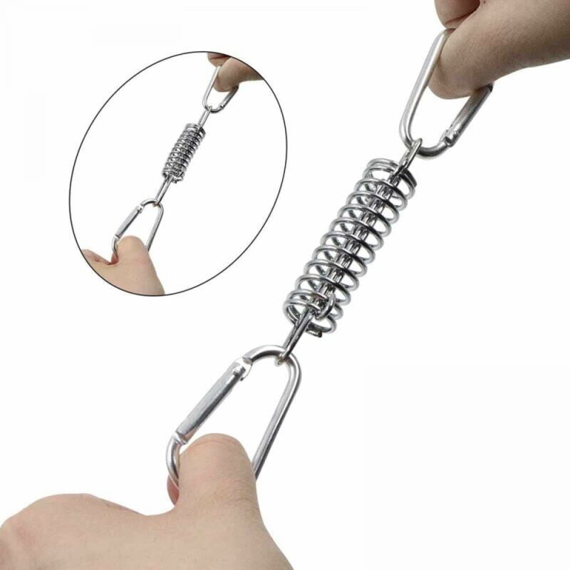Clips à ressort, accessoires de fixation pour voile d'ombrage, ensemble de 4 pièces comprenant 4 ressorts et 8 mousquetons. - 2