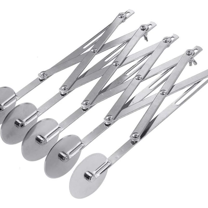 Regulowany 5-kołowy nóż do pizzy – do krojenia pizzy, ciasta na ciasteczka i nie tylko – srebrny – 1 sztuka