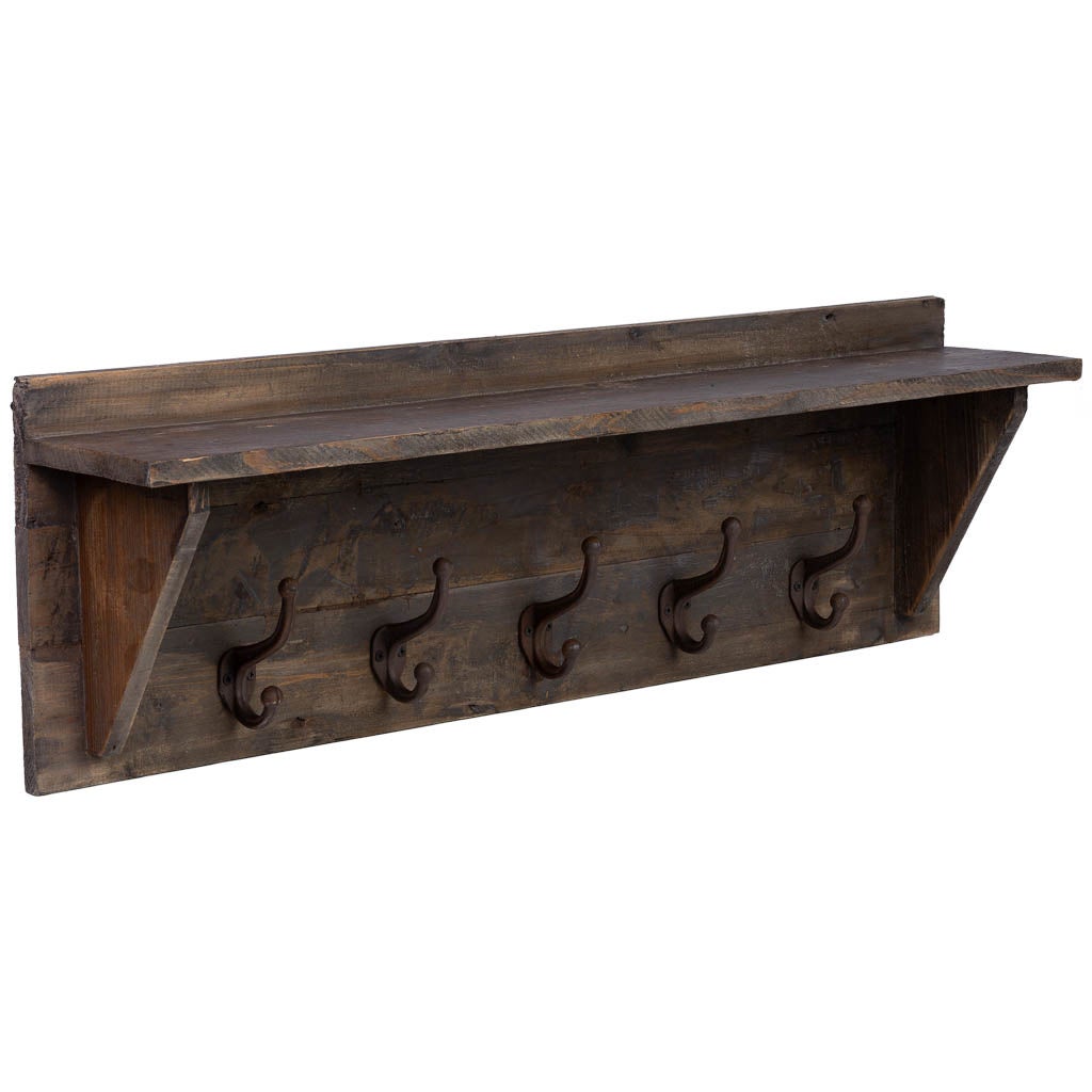 Patère Murale Ancienne En Bois Et Fonte - Porte-manteau Vintage