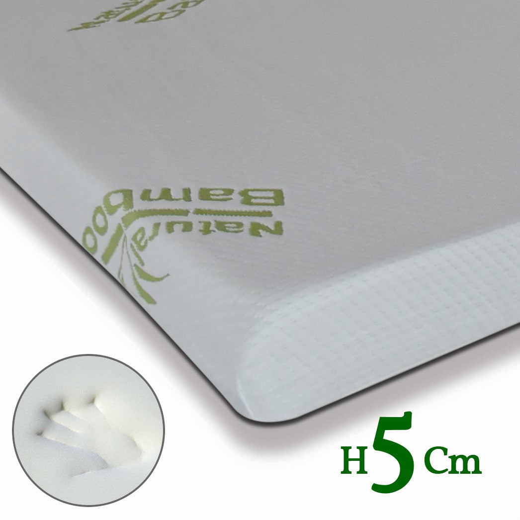 Topper memory H5 meilleur prix, anti-cernes avec tissu hypoallergénique de 4 cm de haut - H5 | 100x200cm - 4