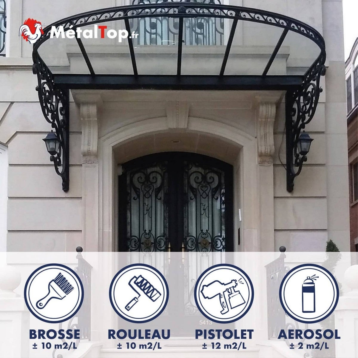 Antirouille Acier - Metaltop - Gris anthracite - RAL 7016 - Pot 15L - 7