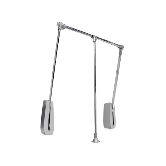 Emuca Varão basculante para roupeiro Hang de fixação à parede, 600-830, Cromado, Aço e Plástico