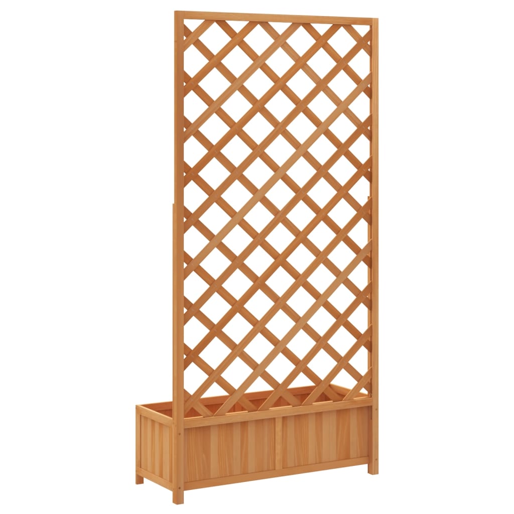 Bac à fleurs avec treillis bois massif 90x35x180 cm, idéal plantes grimpantes, jardin, terrasse, Marron – ComfortXL Outdoor Living - 6