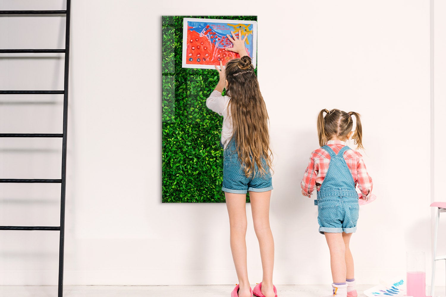 Tableau magnétique mural, Tulup - 60x120 cm - Clôture feuillage, 5 aimants, une éponge, un marqueur blanc - 3