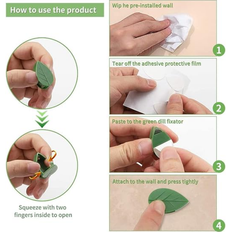 20 piezas de fijación invisible para pared de escalada de plantas, soporte de ratán para enredaderas, clips fijos para hojas - 3