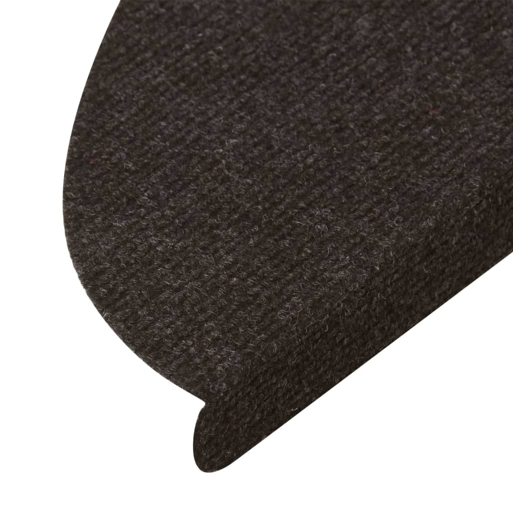 Tapis d'escalier auto-adhésifs 10 pcs noir 56x17x3 cm - 7