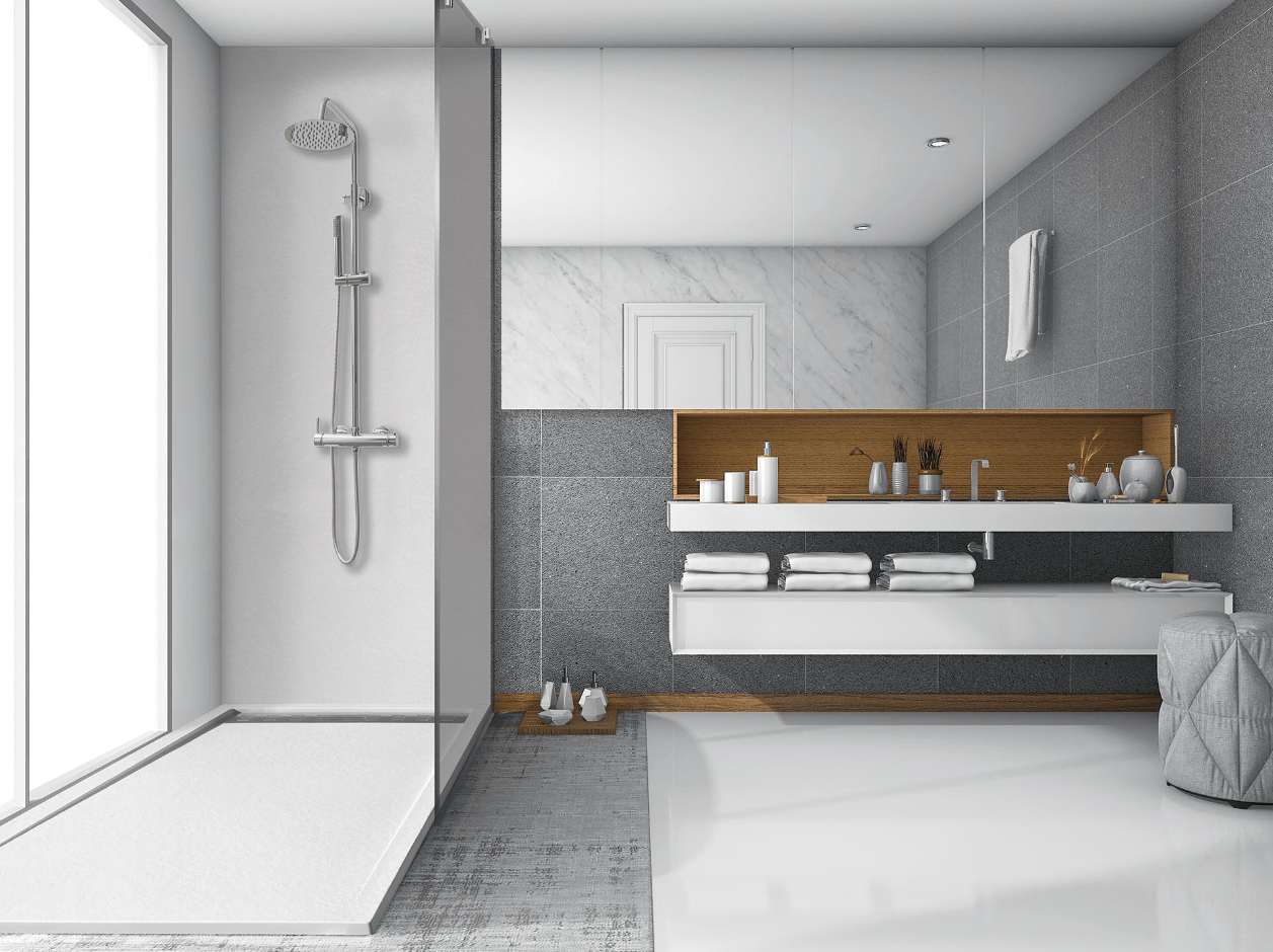 Receveur de douche 90X145 cm avec grille latérale Vulcano Line Slim noir en résine et poudre de marbre avec évacuation gratuite - FRASCIO - 6