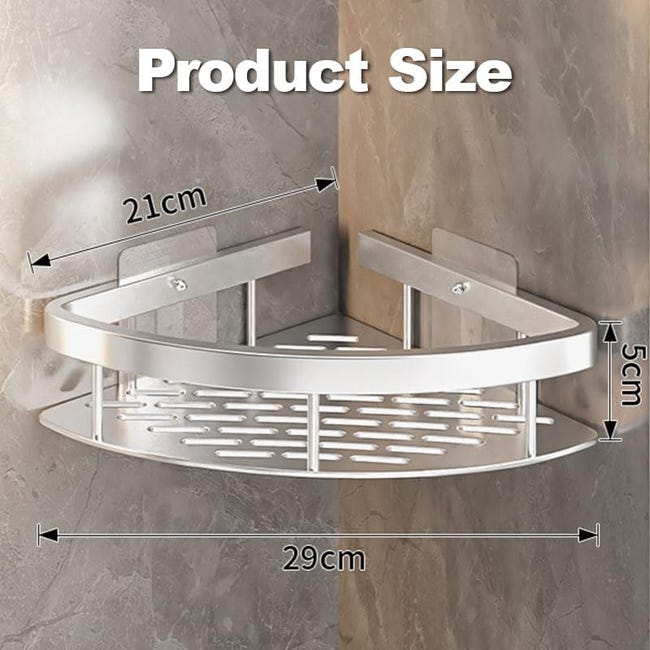 2 Pezzi Mensole Angolare Doccia, Mensola Bagno Adesiva con 4 Ganci Rimovibili Organizzatore 2 Pezzi Mensole Angolare Doccia, Mensola Bagno Adesiva con 4 Ganci Rimovibili Organizzatore
