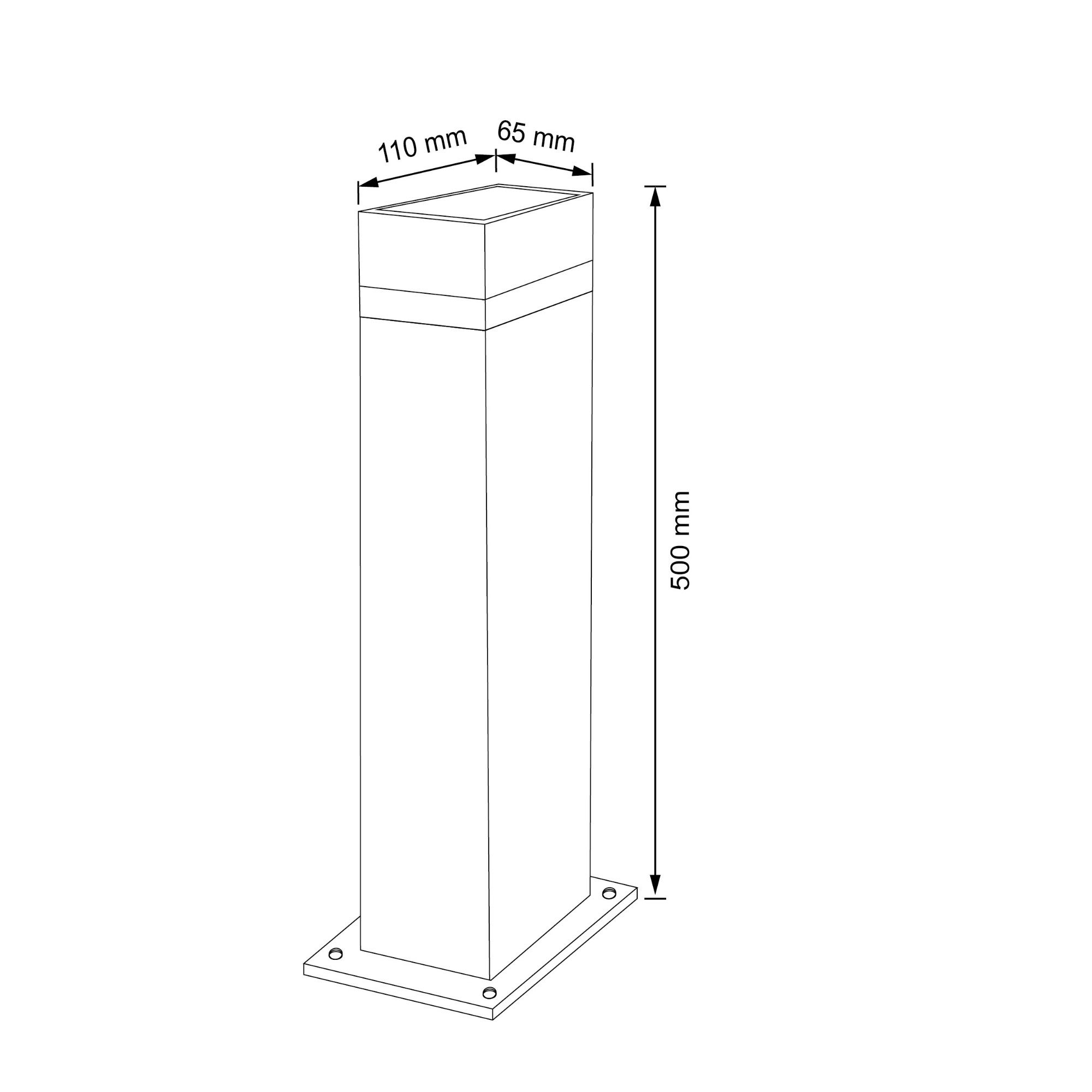 Lampa ogrodowa stojąca Gilbert czarny mat 1xGU10x10W IP44 wym: 50 x 11 x 6,5 cm aluminium Polux - 7