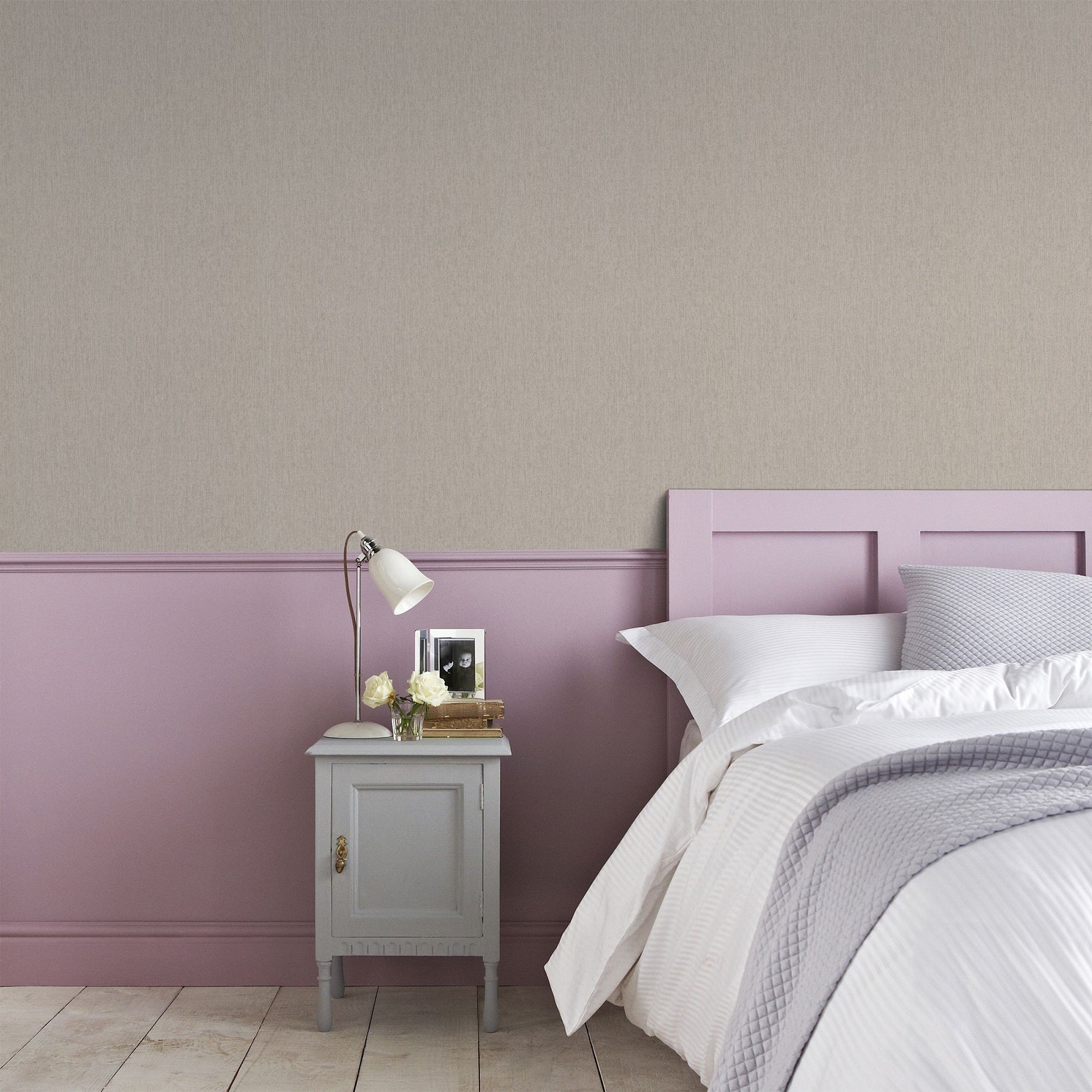 Papier peint intissé Calico Grainé 1005 x 52cm Taupe | Leroy Merlin