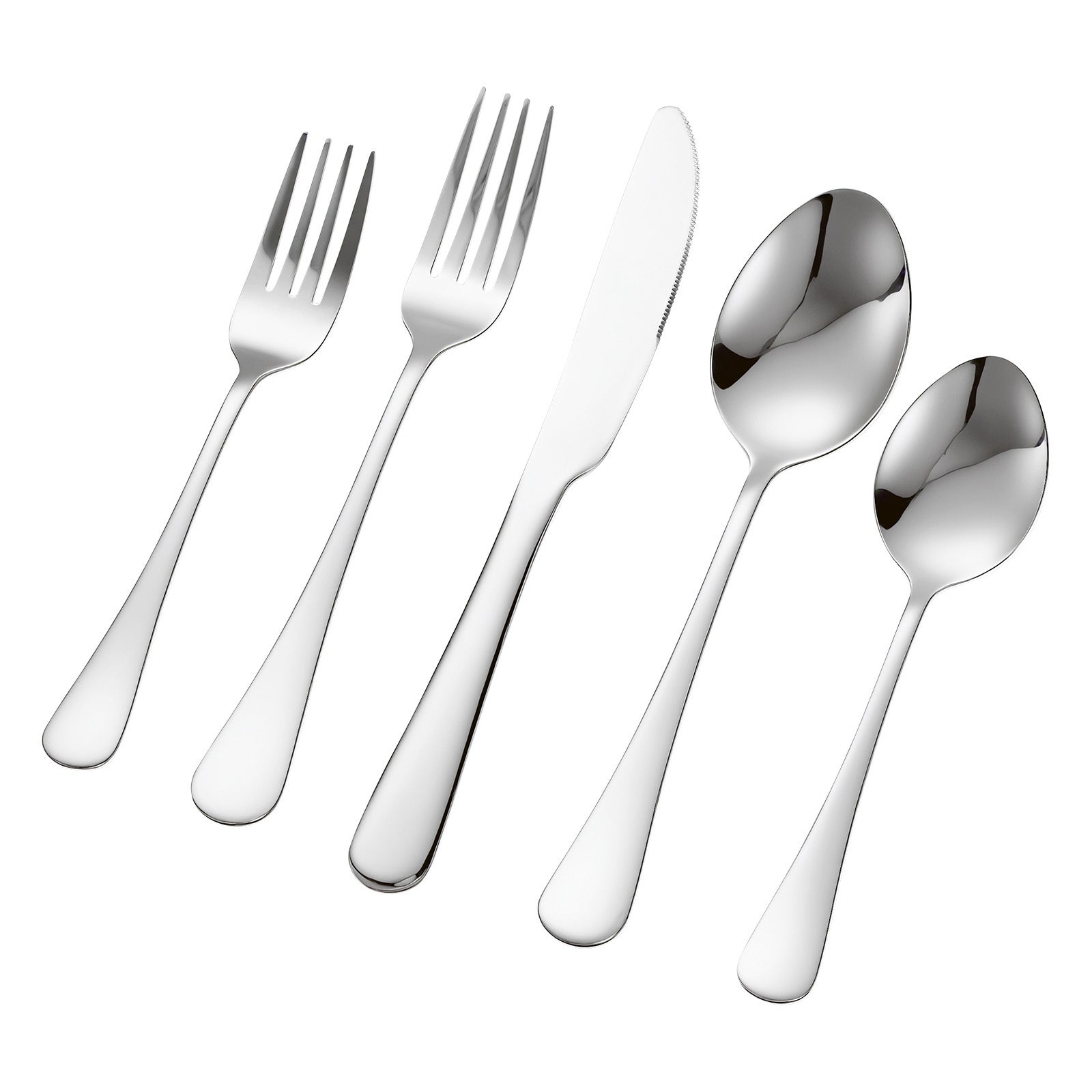Juego de Cubiertos 30 Piezas,VEVOR Cubertería Acero Inoxidable Alimentario,Acabado Espejo,Lavable en Lavavajillas,Cuchillo,Tenedor,para Cocina - 9