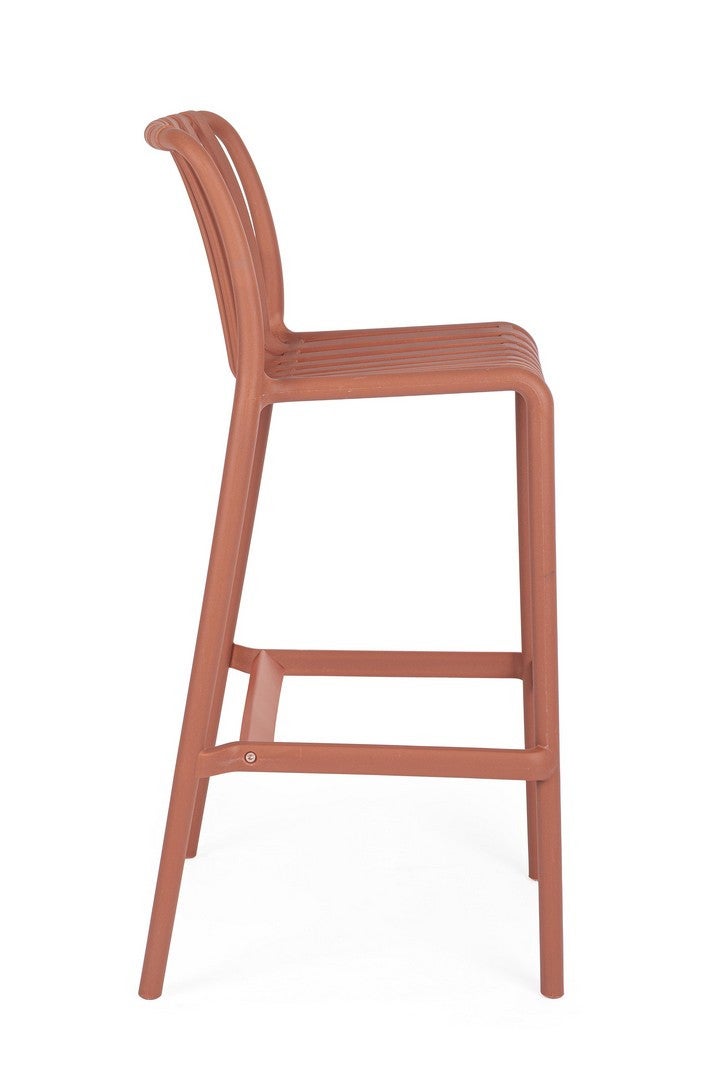 Tabouret d'extérieur en polypropylène résistant aux UV, rouge - 5