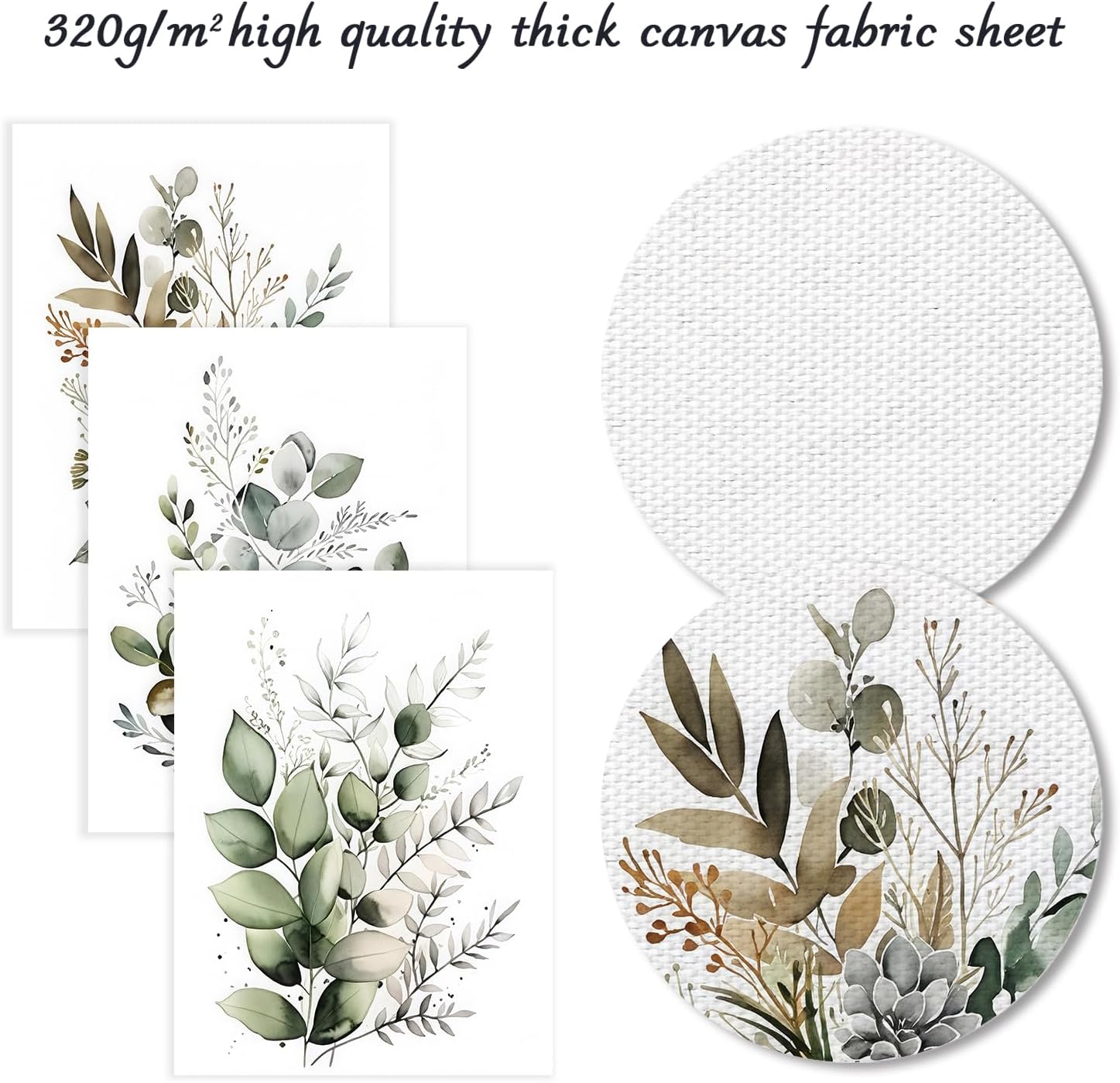 12x16 pouce Non Encadré 3Pcs Boho Wall Art Décor, Feuilles Vertes Affiche Botanique Impression pour Salle de Bain Salon, Eucalyptus Feuilles - 5