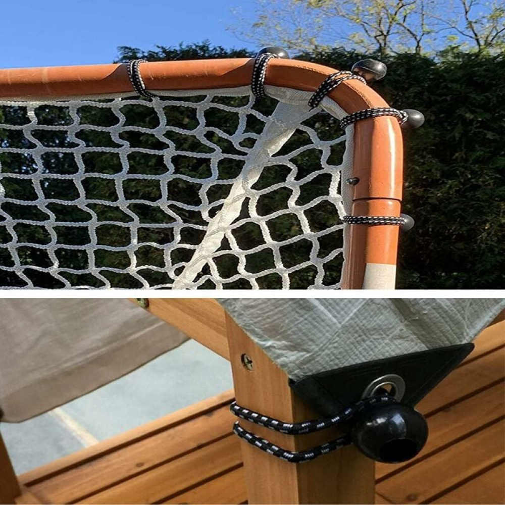 Opakowanie 25 czarnych linek bungee o średnicy 150 mm z kulką, rozciągliwych do namiotów, banerów i plandek - 3