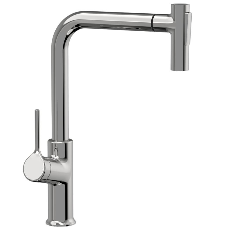 Bateria kuchenna Invena Feres z wyciąganą 2f wylew typu l, chrom