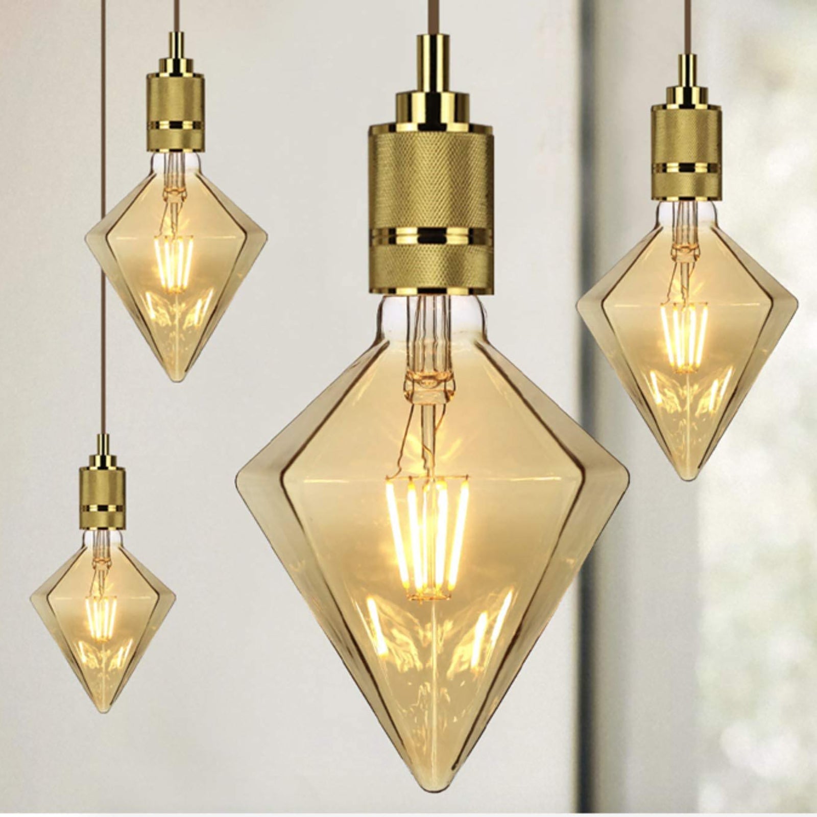 Lampe LED décorative 4W rendement 35W E27 ampoule prisme de verre 2500K lumière vintage pizzeria pub bar 230V - 3