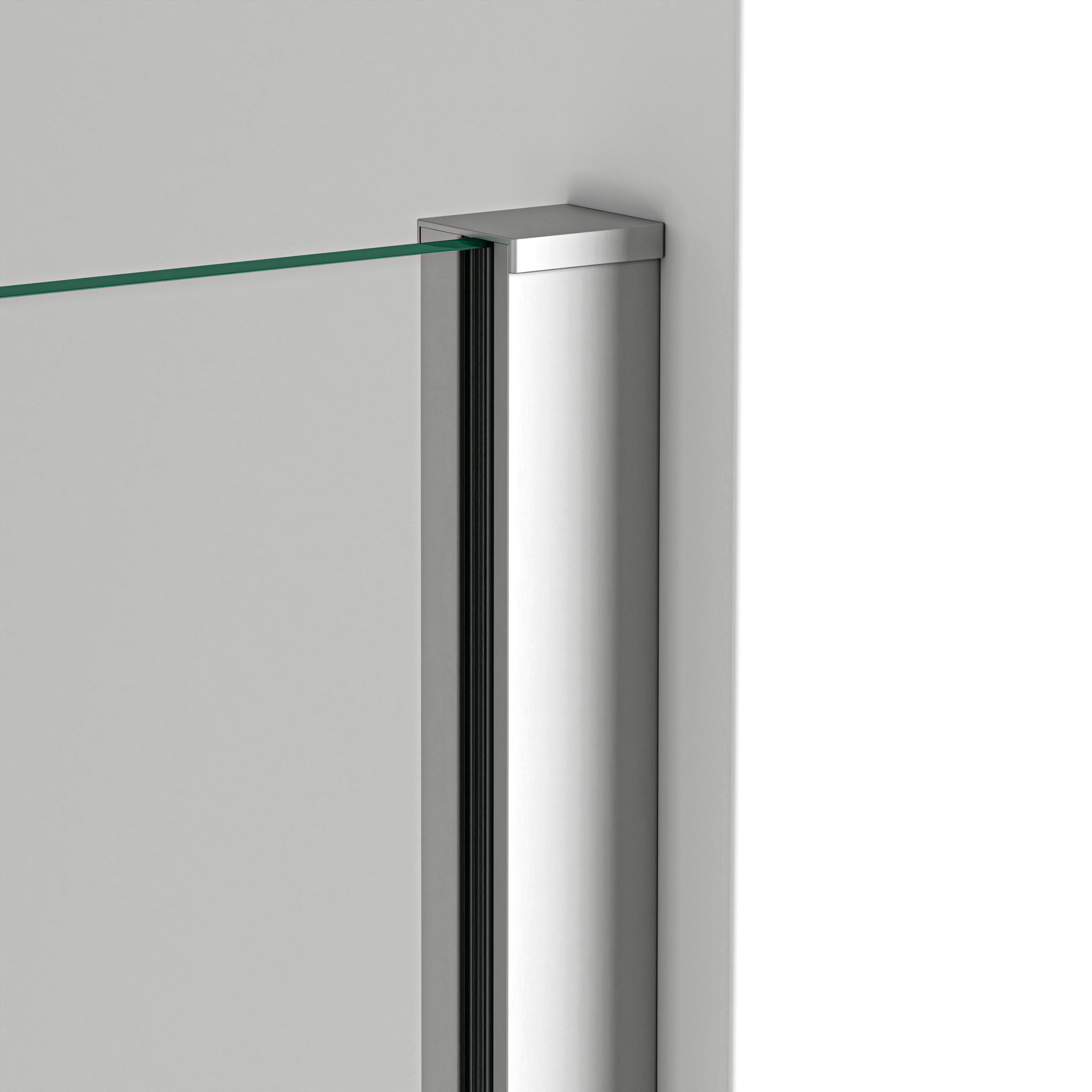 BELLOBATH - Mampara de ducha frontal panel fijo - Transparente - Perfilería Plata Brillo - Ancho adaptable 78-80 cm - Alto 195 cm - 3