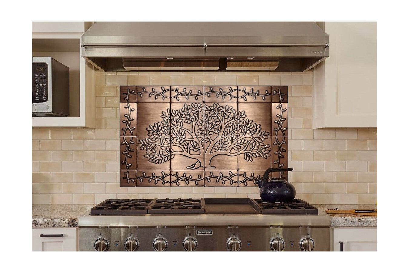 Piastrelle Metalliche Adesive Decopus 30.5x30.5cm - Rame Effetto Metallo Per Cucina E Bagno, Fai Da Te - 5