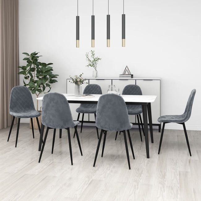 Set di Sedie da Pranzo Sedia da Cucina Moderne Grigio Scuro in