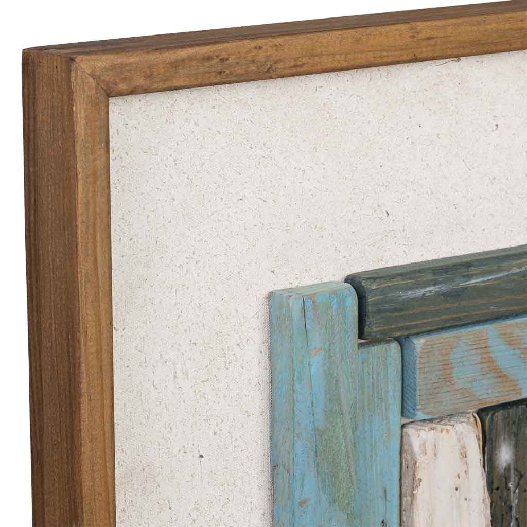 Tableau artisanal en bois recyclé en relief 62 x 4 x 62h cm | Leroy Merlin