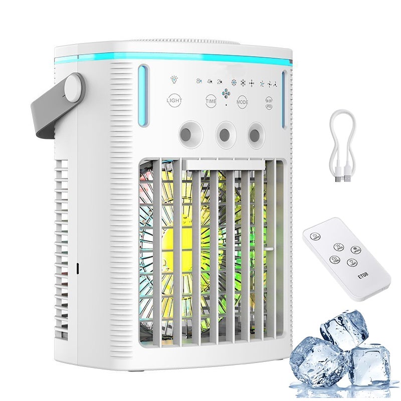 Miniaturowa przenośna klimatyzacja, wentylator z mgiełką, chłodziarka biurkowa z pilotem do sypialni, kampera, biura