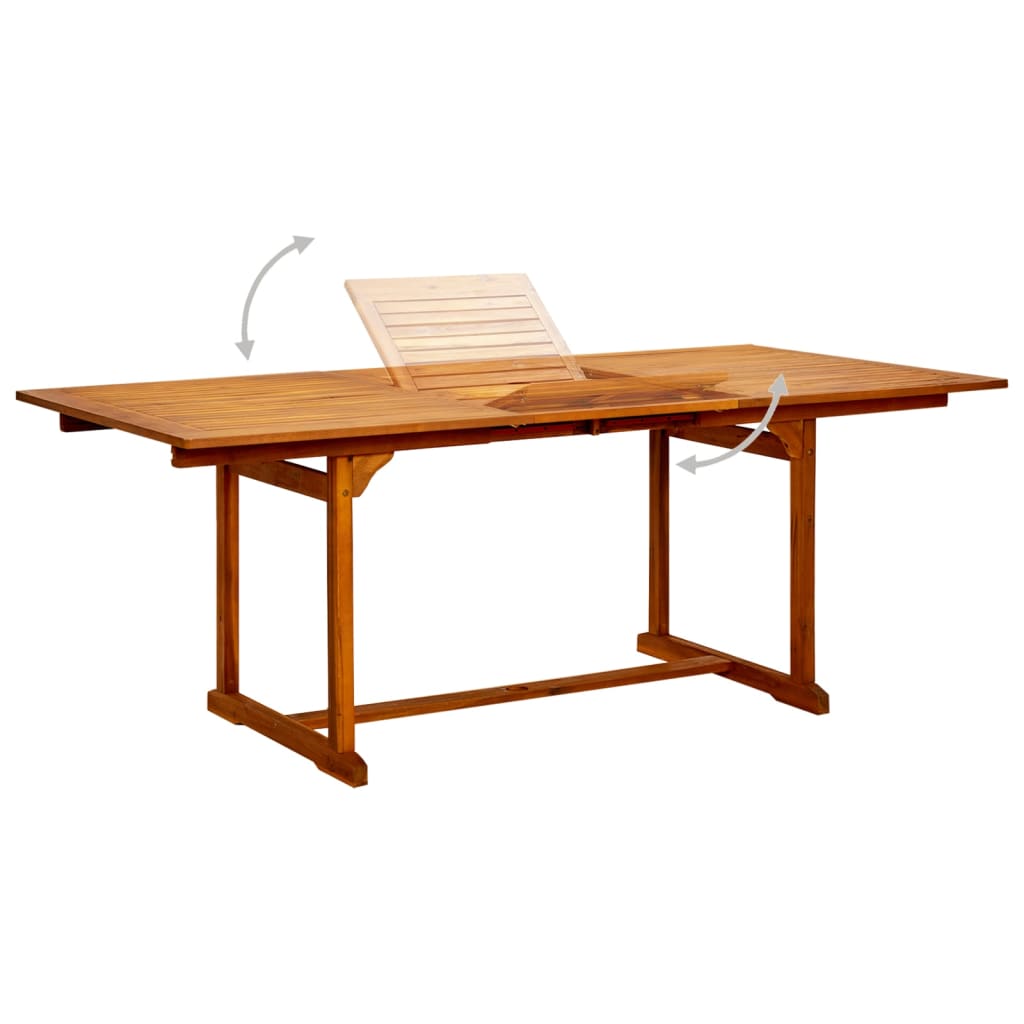 Table à d?ner de jardin (150-200)x100x75cm Bois d'acacia massif - 3