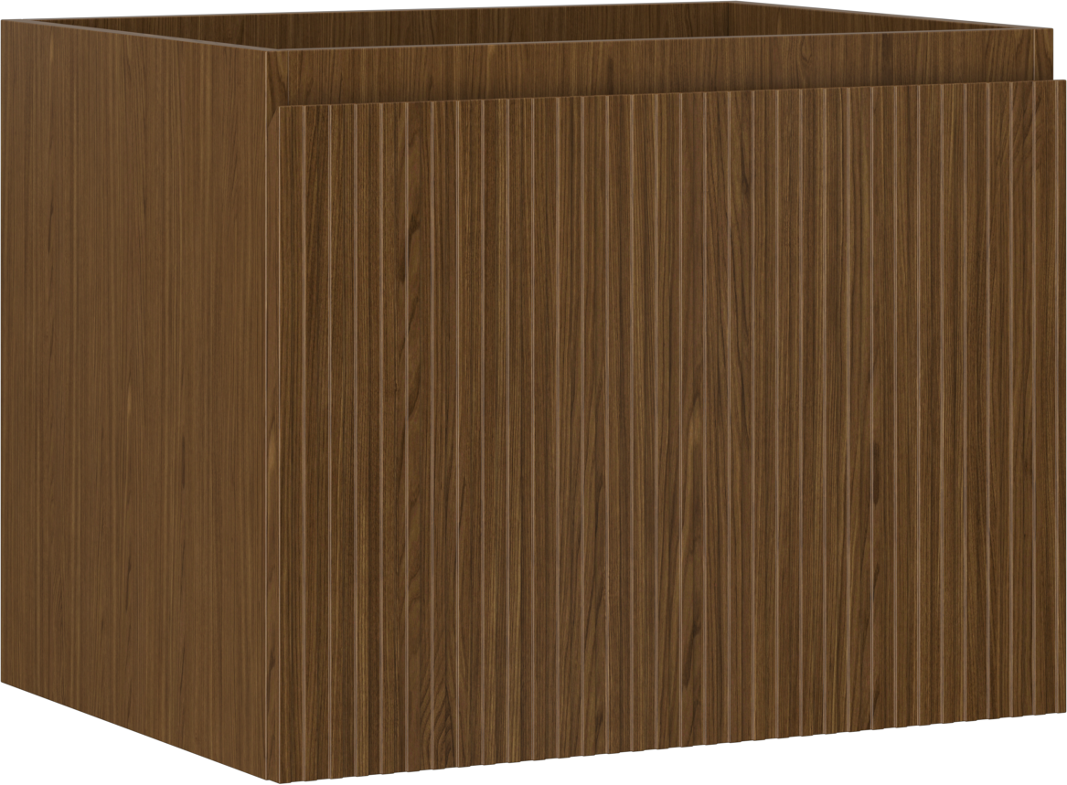 Mexen Rivel szafka łazienkowa podumywalkowa 60 cm, 1 szuflada, ryflowana , orzech - 91A20-06047-1-BF86