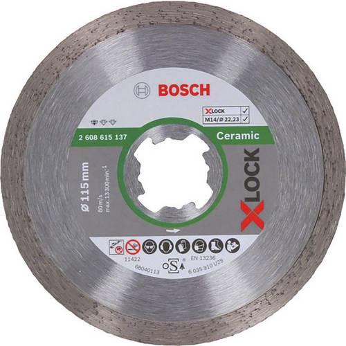Bosch Professional 2608615137 Disco Diamantato Standard, per Ceramica, X-Lock, Ø115 mm, Diametro Ø: 22.23 mm