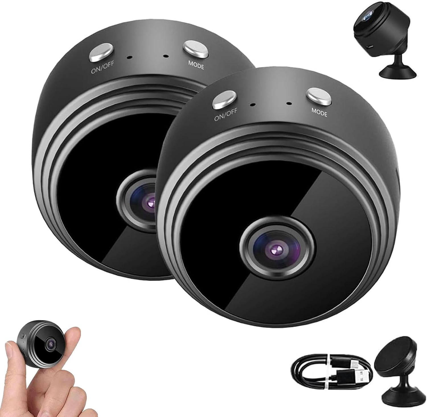 Mini Caméra Espion Sans Fil 1080P - Détection De Mouvement, Vision Nocturne, Enregistrement Sur Carte MicroSD - Pour Surveillance Intérieure/extérieure - Installation Facile