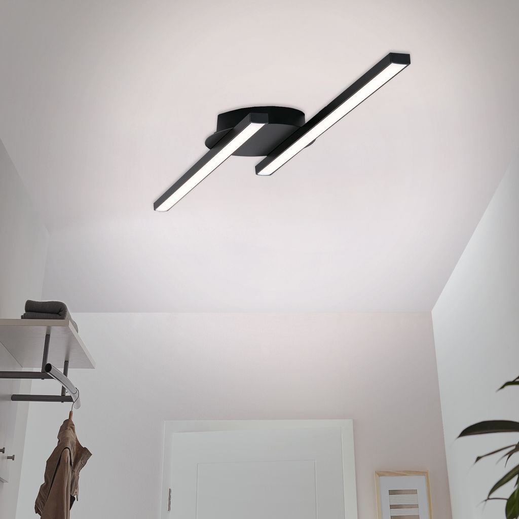 Plafonnier LED BRILONER LEUCHTEN GO, 6 W, 480 lm, IP20, noir, métal-plastique, 55,5 x 12 x 3,6 cm - 6