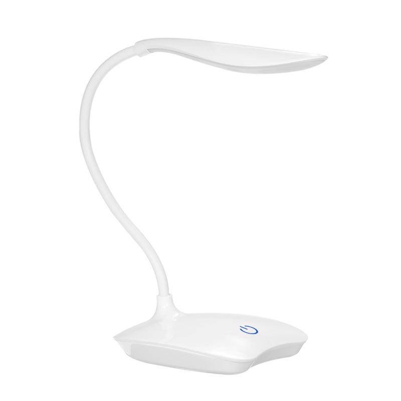 Lampka biurkowa LED z portem USB, 3 ściemniane poziomy jasności - Sterowanie dotykowe, ultralekka biała ładowalna, ochrona oczu, głowica obrotowa 360°