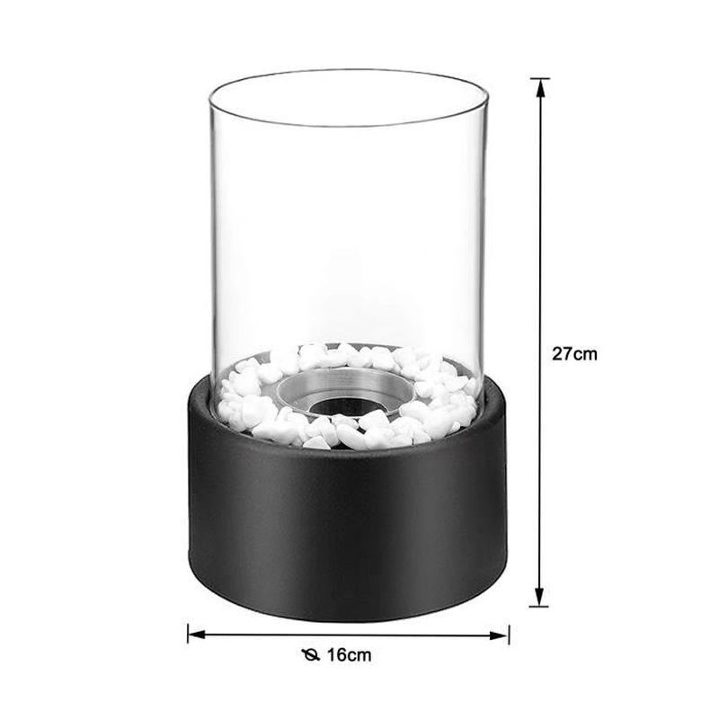 Lareira de mesa portátil a bioetanol - 16 cm x 27 cm (altura) - Preta - 5