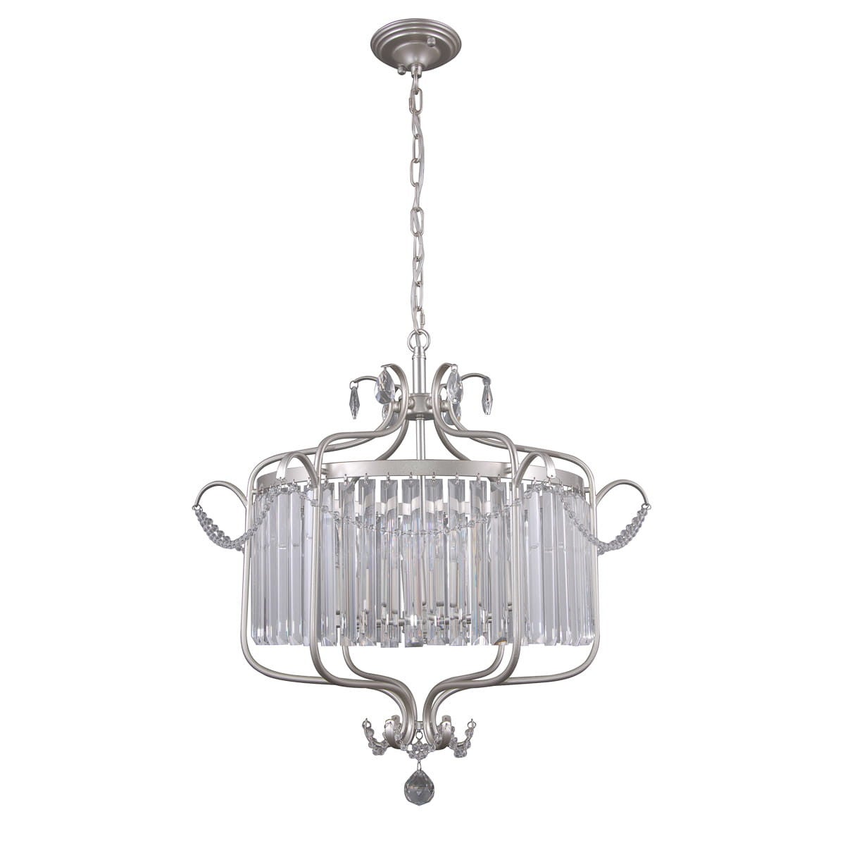 Żyrandol Rinaldo srebrny szampańsko-przezroczysty 6 x E14 x 40W wym:124x66x66cm Italux
