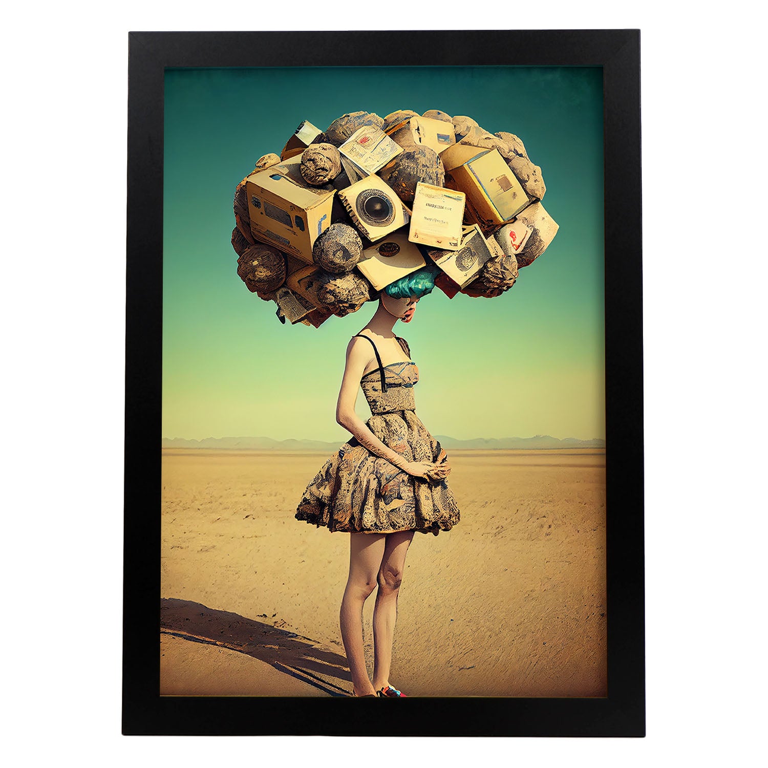 Nacnic poster moda reciclada en estilo surrealismo cinematográfico ilustraciones y grabados de historieta abstracta y artística para a4 sin marco