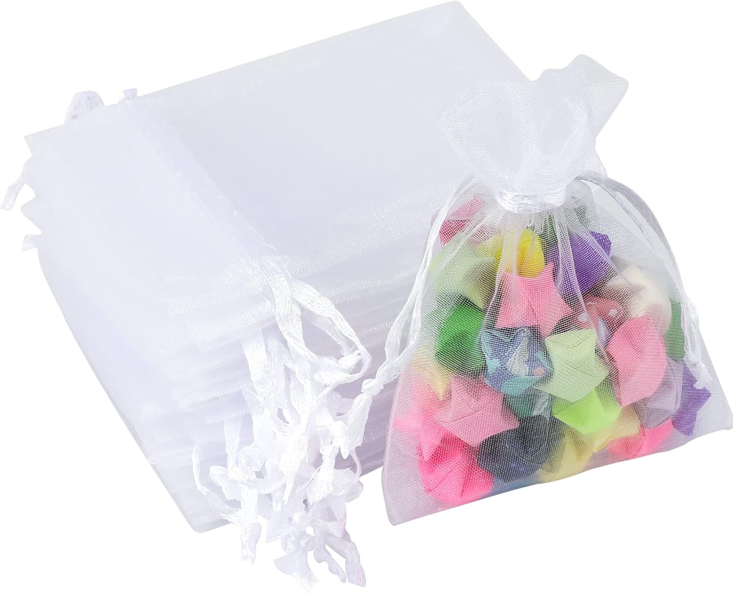 100 szt. (30*40 cm) Białe woreczki prezentowe z organzy, woreczki na biżuterię, woreczki lawendowe, odpowiednie na biżuterię, słodycze, wesela