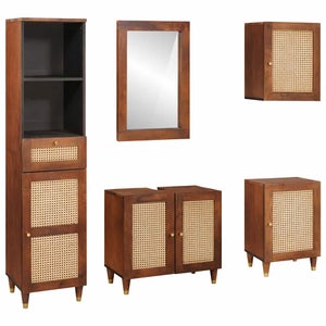 VidaXL - Meuble Salle De Bain 37x31,5x82 Cm - Style Bois Ancien - Porte & Rangement - En Bois D'Ingénierie - Intérieur