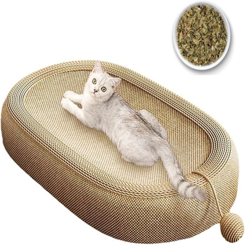 Cama arranhadora de sisal trançado para gatos com corda resistente, ninho e brinquedo tudo-em-um, não solta pelos e é resistente a arranhões para dive - 3