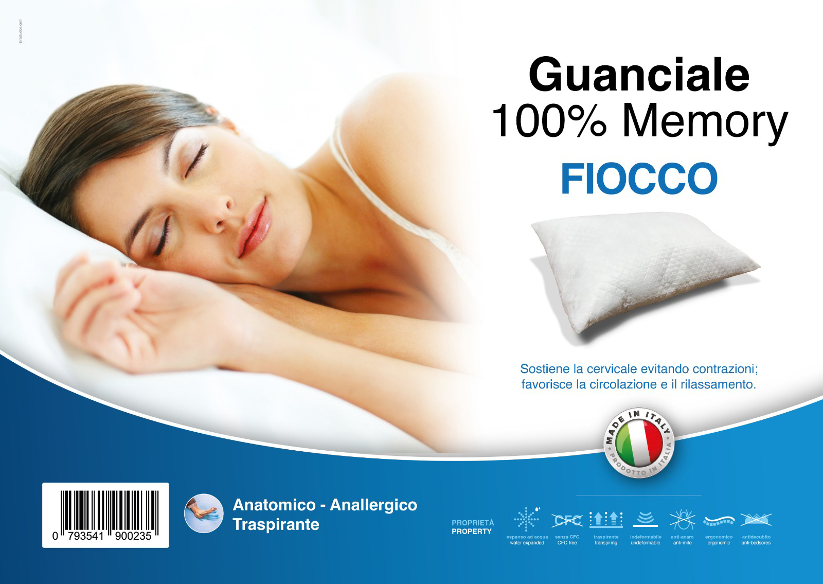 Almohada de espuma de memoria con borde contrastante